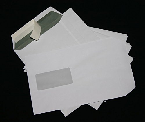 100 Stück Versandtaschen Briefumschläge B5 mit Fenster weiß Haftklebung 176x250 mm HK von Mari-Medienverpackungen
