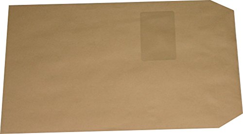 100 Stück Versandtaschen Briefumschläge C4 A4 braun selbstklebend mit Fenster 229x324 mm SK von Mari-Medienverpackungen