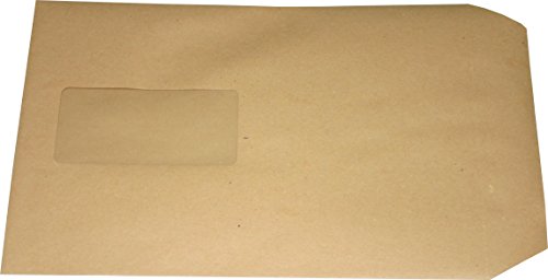 100 Stück Versandtaschen Briefumschlag C5 A5 braun selbstklebend mit Fenster 229x162 mm SK von Mari-Medienverpackungen