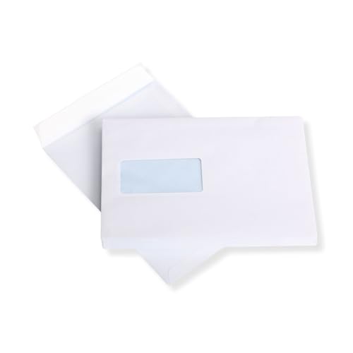 25 St. B5 Versandtaschen weiß 176 x 250 mm HK mit Fenster Briefumschlag haftklebend Kuvert von Mari-Medienverpackungen