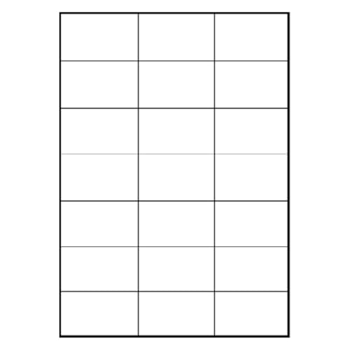 50 Blatt Drucker Universal Etiketten 70 x 42,3 mm Namensschild Selbstklebend DIN A4 (1050 St. Etiketten) Adressetiketten Laser Copy Inkjet Hinweisschilder von Mari-Medienverpackungen