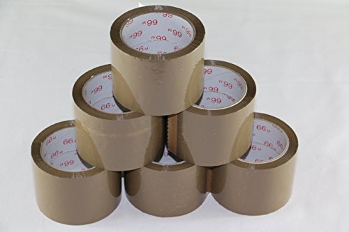 Mari-Medienverpackungen 12 Rollen Klebeband braun leise 75 mm x 66 m PP Acrylat 28 mµ Folie Packband Low noise gute Klebekraft 0,03 Euro/m von Mari-Medienverpackungen