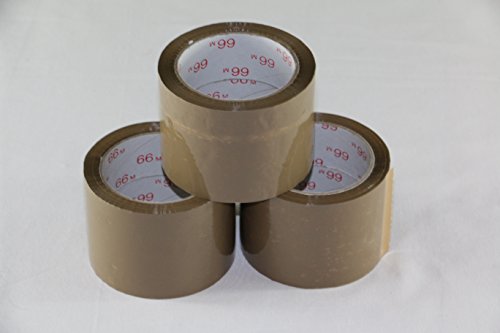 Mari-Medienverpackungen 3 Rollen Klebeband braun leise 75 mm x 66 m PP Acrylat 28 mµ Folie Packband Low noise gute Klebekraft 0,07 Euro/m von Mari-Medienverpackungen