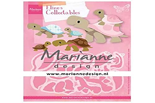 Marianne Design COL1480 Eline's Turtles Collectables, Schildkröten, für Detaillierte Stanzformen und Prägedetails im Papierhandwerk, Metall, Rosa, S von Marianne Design