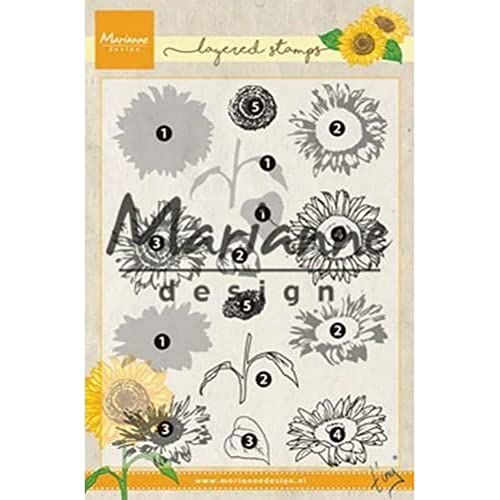 Marianne Design Clear Tiny's mehrlagige Sonnenblume zum Stempeln und Basteln, 5,9 x 5,2 cm von Marianne Design