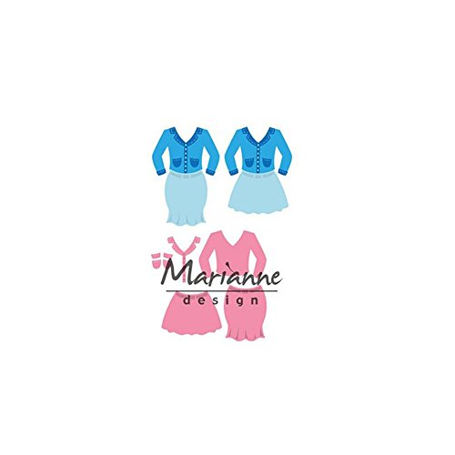 Marianne Design COL1453 Collectables, Damenanzug, für Detaillierte Stanzformen und Prägedetails im Papierhandwerk, Metall, rosa, 7 x 7 cm von Vaessen Creative
