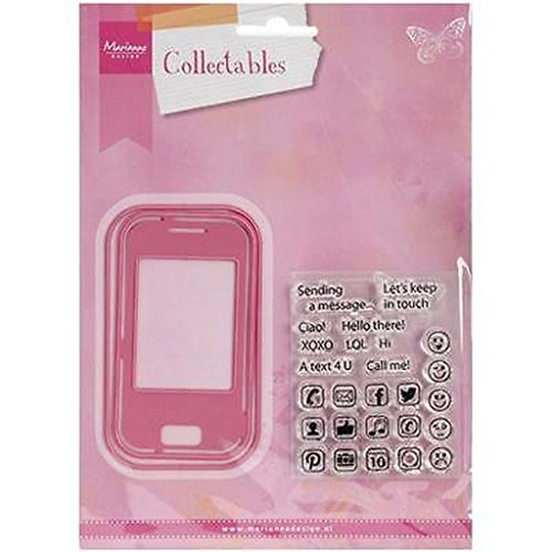 Marianne Design Collectables Smartphone-Stempel und Stanzschablone für die Kartengestaltung und Scrapbooking, Metal, pink, 5.8 x 10 x 0.4 cm von Marianne Design