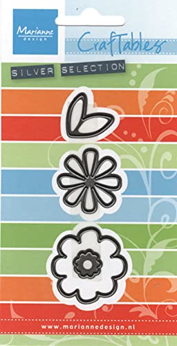Marianne Design Craftables Blumenset Sweet-Stanzschablone und Prägeschablone für die Kartengestaltung und Scrapbooking, Steel, Grey, 3.2 x 3.3 x 0.3 cm von Marianne Design
