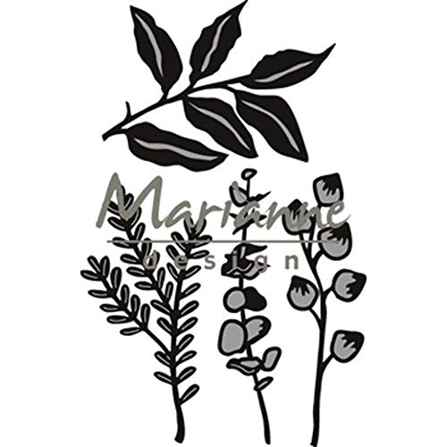 Marianne Design Craftables Herbs and Leaves, Metal, Black, 9 x 16 x 0.5 cm von Marianne Design