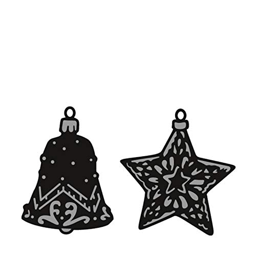 Marianne Design Craftables Stanzform Tiny's Ornamente Stern und Glocke-Cutting Die, Steel, grau, 16 x 11 x 0.4 cm von Marianne Design