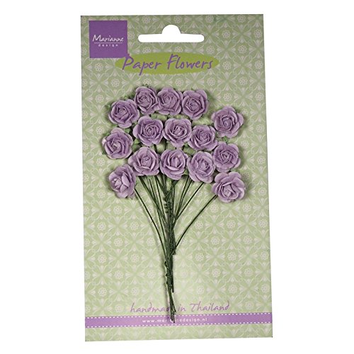 Marianne Design Hand Made Licht Lavendel Rosen Blumen Karte, Papier, violett von Marianne Design