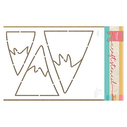 Marianne Design PS8045 Stencil Mountains by Schablone Craft Berge von Marleen, Plastik, weiß, S Marianne Design PS8045 Stencil Mountains by Schablone Craft Berge von Marleen, Plastik, weiß, S von Marianne Design