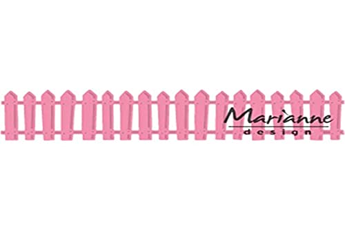 Marianne Design Collectables White Picked Fence, Metal, Pink, 15 x 13 x 0.5 cm von Marianne Design