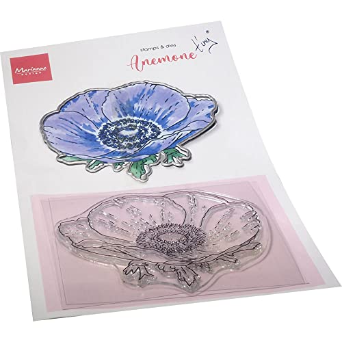 Marianne Design TC0893 Clear Silikonstempel, Anemone, zum Stanzen Bastelarbeiten und Präzision Stamping Papercrafts, Acryl Silikon, transparent, One size von Marianne Design
