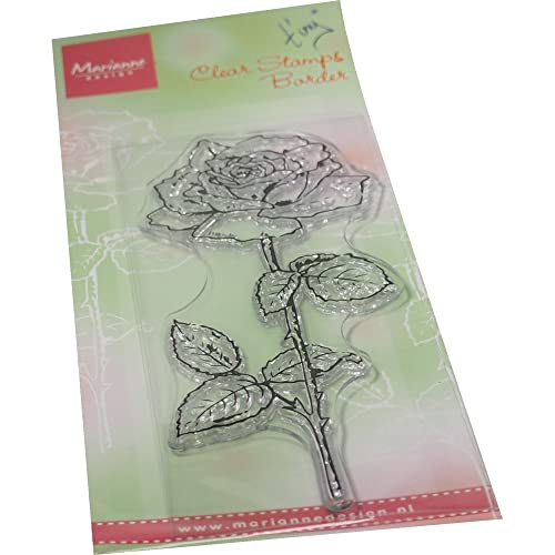 Marianne Design TC0906 Clear Silikonstempel, Tinys Grenzen-Rose, zum Stanzen Bastelarbeiten und Präzision Stamping Papercrafts, transparent, Einheitsgröße von Marianne Design