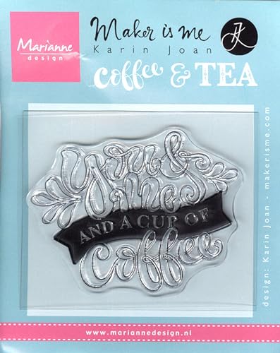 Marianne Design Transparente Stempel Quote 'You & Me and a Cup of Coffee', Silikon, Black, 11 x 9 x 0.5 cm von Marianne Design