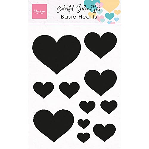 Marianne Design Transparente Stempel – bunte Silhouette – grundlegende Herzen Marianne Design Transparente Stempel – bunte Silhouette – grundlegende Herzen von Marianne Design