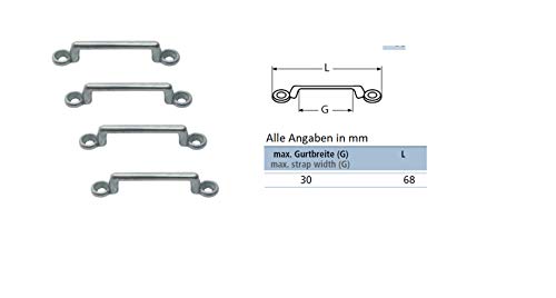 4 Stück Riemenbügel Edelstahl A4 Gurtbreite bis 30mm Gurtbandbügel 4 Stück Riemenbügel Edelstahl A4 Gurtbreite bis 30mm Gurtbandbügel von Marinetech