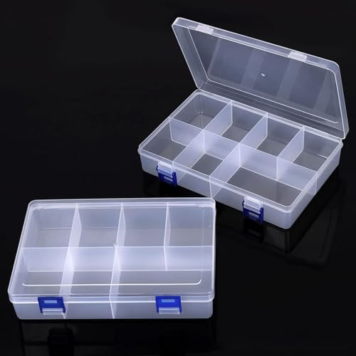 2 Stück Transparente Sortierboxen, Perlen-Ohrring-Organizer mit 8 Fächern, PVC-Organizerbox für Effiziente Organisation, Schmuckbox für Accessoires, Schmuck und Kleinteile, 22 x 13,5 x 4,6 cm 2 Stück Transparente Sortierboxen, Perlen-Ohrring-Organizer mit 8 Fächern, PVC-Organizerbox für Effiziente Organisation, Schmuckbox für Accessoires, Schmuck und Kleinteile, 22 x 13,5 x 4,6 cm von Marjoramy