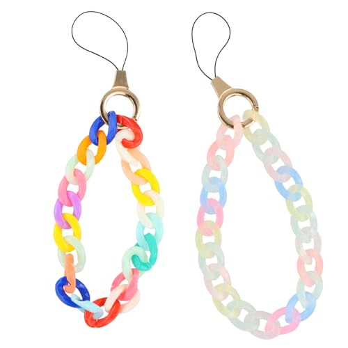 Marjoramy 2 Stück Bunte Acrylkette, Handgelenkschlaufe Kette Handy, Bunte Acrylkette Handykette, Handy Anhänger, Hängende Kette Handschlaufe, Handyband Kurz, Handykette Kurz Handgelenk, Handyschmuck Marjoramy 2 Stück Bunte Acrylkette, Handgelenkschlaufe Kette Handy, Bunte Acrylkette Handykette, Handy Anhänger, Hängende Kette Handschlaufe, Handyband Kurz, Handykette Kurz Handgelenk, Handyschmuck von Marjoramy