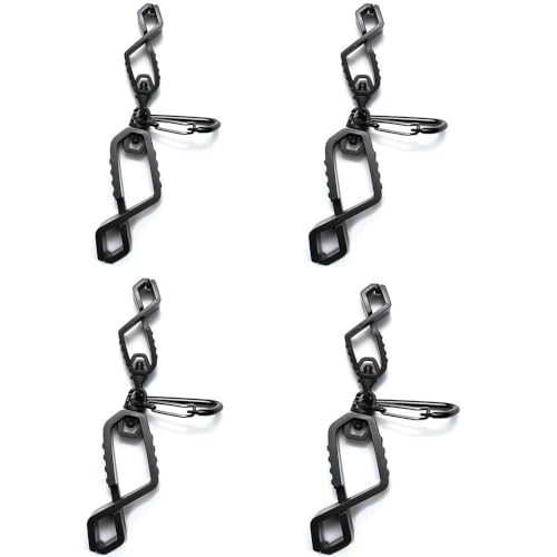 Marjoramy 4 Stück Handschuhhalter Clip mit Karabiner Doppelter Handschuh Clips Praktischer Handschuh Klemme Anti-Verlust-Handschuhclip Handschuh Halter mit Karabinerhaken für Handtüchern (Schwarz) von Marjoramy