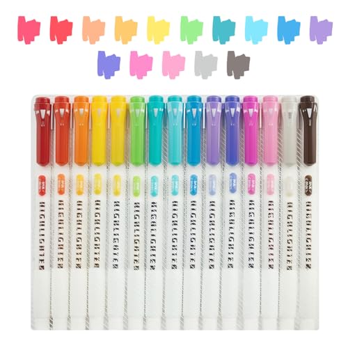Textmarker,15 Farben Pastell Textmarker mit Zwei Spitzen,Dry Fast Highlighter Marker,Bibel Textmarker,Meißelspitze Schlanke Textmarker Doppelspitzen Pastellmarker,für Schulen, Büros, Studenten Textmarker,15 Farben Pastell Textmarker mit Zwei Spitzen,Dry Fast Highlighter Marker,Bibel Textmarker,Meißelspitze Schlanke Textmarker Doppelspitzen Pastellmarker,für Schulen, Büros, Studenten von Marjoramy