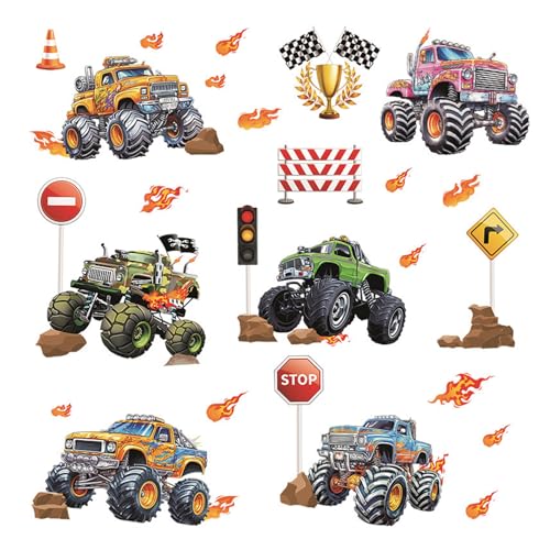 Wandtattoo 2 Stück, Wandsticker Auto, Wandtattoo Kinderzimmer Junge Transporte Fahrzeuge, Monster Trucks Wandaufkleber, Selbstklebend Rennauto, Wanddeko Wandtattoo 2 Stück, Wandsticker Auto, Wandtattoo Kinderzimmer Junge Transporte Fahrzeuge, Monster Trucks Wandaufkleber, Selbstklebend Rennauto, Wanddeko von Marjoramy