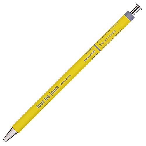 MARK´S Days Tous les Jours Kugelschreiber aus Holz und Metall in der Farbe Yellow mit einer 0,5mm Spitze, DAY-BP4-YE von MARK'S(マークス)