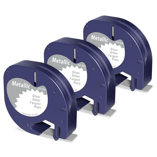 3 x Kompatibel mit Dymo Letratag Etikettenband 12mm, Schwarz auf Silbrig, Kompatibel für Dymo Letratag LT-100H, LT-100T, 200B, XR, XM, 12mm x 4m 3 x Kompatibel mit Dymo Letratag Etikettenband 12mm, Schwarz auf Silbrig, Kompatibel für Dymo Letratag LT-100H, LT-100T, 200B, XR, XM, 12mm x 4m von MarkField