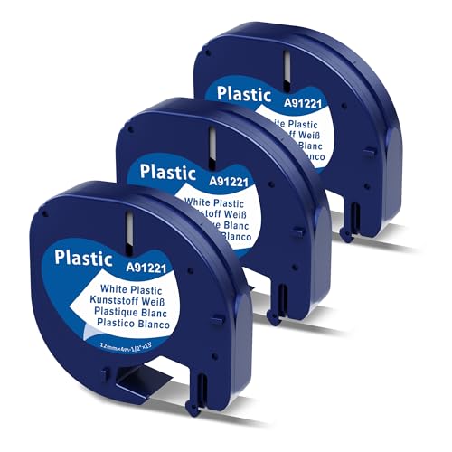 3x MarkField Kompatibel mit Dymo LetraTag Etikettenband, Kompatibel mit Dymo LetraTag Plastic Schriftband für 100H LT-100T 200B XR XM, Schwarz auf Weiß,12 mm x 4 m 3x MarkField Kompatibel mit Dymo LetraTag Etikettenband, Kompatibel mit Dymo LetraTag Plastic Schriftband für 100H LT-100T 200B XR XM, Schwarz auf Weiß,12 mm x 4 m von MarkField