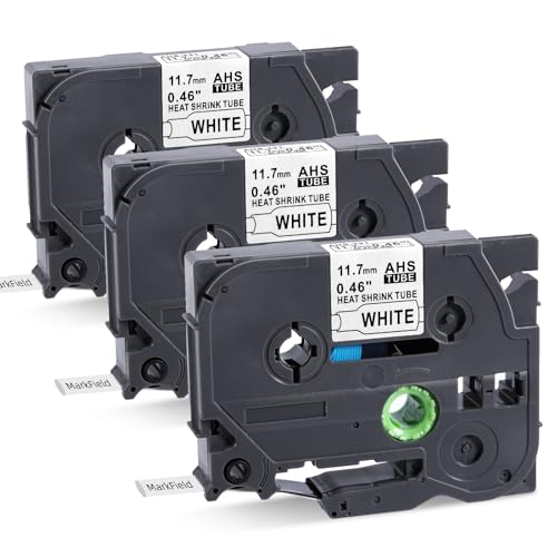 3x MarkField Kompatible Schriftband Schrumpfschlauch HSe-231 HSe231 11.7mm Heat Shrink Tube Bänder Schwarz auf Weiß Kompatible mit Brother P-Touch PT-E110 E300 E550W H500 P700 D200 H105 3x MarkField Kompatible Schriftband Schrumpfschlauch HSe-231 HSe231 11.7mm Heat Shrink Tube Bänder Schwarz auf Weiß Kompatible mit Brother P-Touch PT-E110 E300 E550W H500 P700 D200 H105 von MarkField