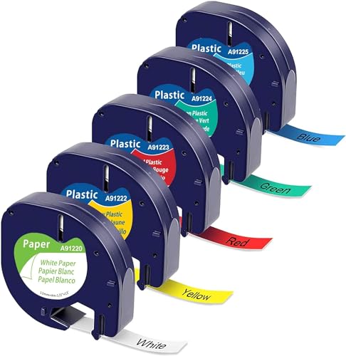 MarkField kompatibel mit Dymo Letratag Etikettenband 12mm x 4m, 5 Stück Kompatibel mit Dymo Letratag Schriftbänder für 200B LT-110T LT-100T Plus XR XM MarkField kompatibel mit Dymo Letratag Etikettenband 12mm x 4m, 5 Stück Kompatibel mit Dymo Letratag Schriftbänder für 200B LT-110T LT-100T Plus XR XM von MarkField
