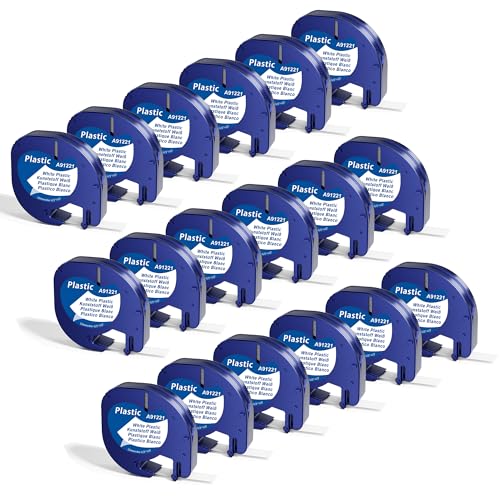 60-Pack MarkField Kompatibel mit dymo Letratag Etikettenband 12mm x 4m für Dymo LT-100H LT-100T 200B XR XM, Schwarz auf Weiß 60-Pack MarkField Kompatibel mit dymo Letratag Etikettenband 12mm x 4m für Dymo LT-100H LT-100T 200B XR XM, Schwarz auf Weiß von MarkField