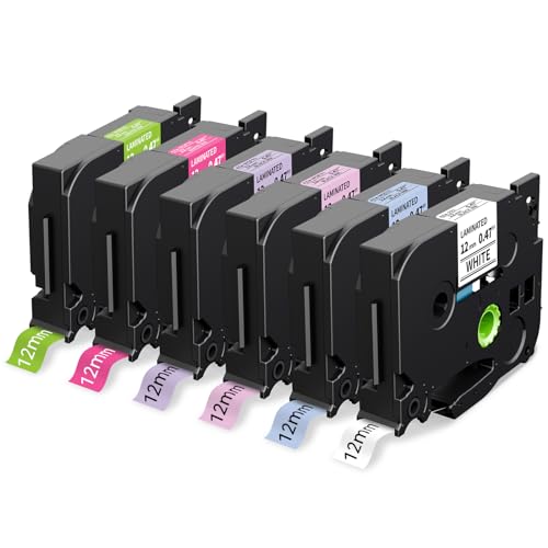 6x MarkField Kompatible Schriftband als Ersatz für Brother P-Touch TZ TZe-231 12mm x 8m 0,47 laminierte Pastell Etikettenband für PT-H105 H101C H110 H200 H100LB/R 1000 1080 D200 D400 Cube von MarkField