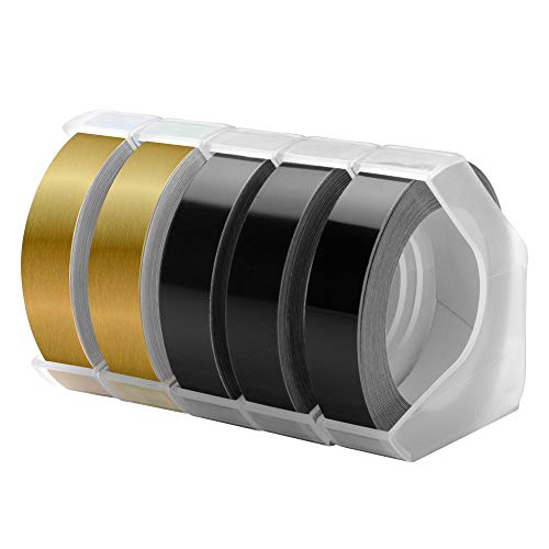 MarkField Prägeband Kompatibel mit Dymo 3D Prägeetiketten, 3D Omega Prägegerät Etikettenband 9mm Langlebige Kunststoff Vinyl-Prägeetiketten, Kompatibel mit Dymo Omega Junior Prägegerät, 5 Rollen MarkField Prägeband Kompatibel mit Dymo 3D Prägeetiketten, 3D Omega Prägegerät Etikettenband 9mm Langlebige Kunststoff Vinyl-Prägeetiketten, Kompatibel mit Dymo Omega Junior Prägegerät, 5 Rollen von MarkField