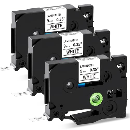 MarkField Kompatible Schriftband als Ersatz für Brother P-Touch TZ TZe-221 Etikettenband Laminiert, für PT-H105 H101C H100LB/R PT-1000 1010 D400 D200 E100, Schwarz auf Weiß, 9mm x 8m, 3 Pack MarkField Kompatible Schriftband als Ersatz für Brother P-Touch TZ TZe-221 Etikettenband Laminiert, für PT-H105 H101C H100LB/R PT-1000 1010 D400 D200 E100, Schwarz auf Weiß, 9mm x 8m, 3 Pack von MarkField