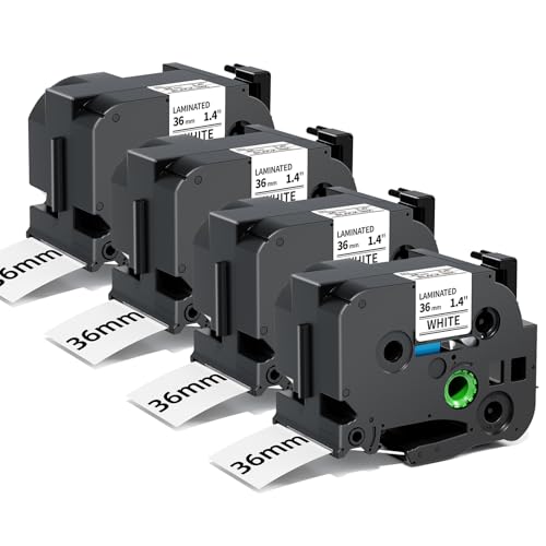 MarkField TZe-261 36mm Schriftband Kompatibel mit Brother P-Touch Bänder TZe261 TZ Tape, für Brother P-touch CUBE Pro PT-P910BT PT-P950NW PT-P900W Beschriftungsgerät, Schwarz auf Weiß, 4 Pack MarkField TZe-261 36mm Schriftband Kompatibel mit Brother P-Touch Bänder TZe261 TZ Tape, für Brother P-touch CUBE Pro PT-P910BT PT-P950NW PT-P900W Beschriftungsgerät, Schwarz auf Weiß, 4 Pack von MarkField