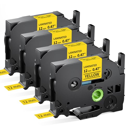 MarkField TZe-631 Gelb 12mm Schriftband Kompatibel mit Brother P-touch Bänder TZ-631 TZe631 0.47 Yellow Laminiert Beschriftungsband für PT-H107 H105 H110 H100LB E110VP D210 PT-1000, 4er-Pack MarkField TZe-631 Gelb 12mm Schriftband Kompatibel mit Brother P-touch Bänder TZ-631 TZe631 0.47 Yellow Laminiert Beschriftungsband für PT-H107 H105 H110 H100LB E110VP D210 PT-1000, 4er-Pack von MarkField