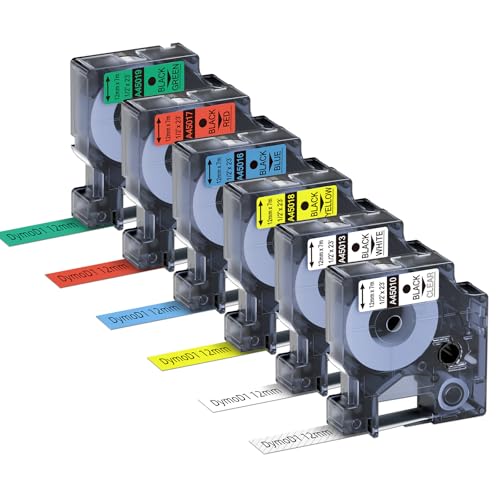 MarkField kompatible Etikettenband als Ersatz für D1 45013 Schriftband 12mm kompatibel für Label Manager 160 210D 280 420P 360D 500TS PnP, LabelWriter 450 Duo, schwarz auf weiß von MarkField