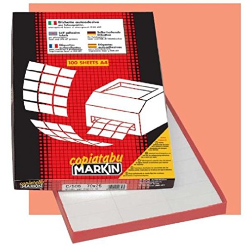 Aufkleber Markin Etiketten C/509 weiß 100 Blatt A4 (2 Etiketten à 210 x 148 mm) [210C509] von MarkIn
