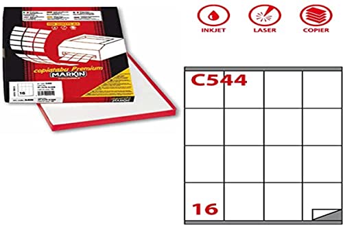 Markin Klebeetikett C/544 weiß 100 FG (16 Etiketten-72 x 53 mm) von MarkIn