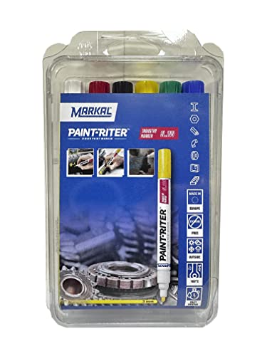 Markal 31200120 SL. 100 Marker, Kit 6 Farben, Rundspitze, 2 – 4 mm, weiß/gelb/rot/blau/grün/schwarz (Pack 6) von Markal