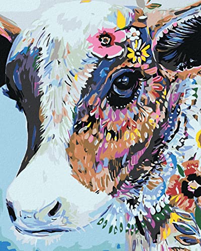 Marke: ZUTY 1749222, Malen nach Zahlen-BLUMIGE Kuh 80x100 cm ohne Keilrahmen von Marke: ZUTY