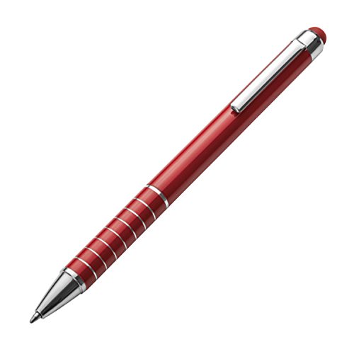 10 Touchpen Kugelschreiber / aus Metall / Farbe: rot von Markenlos