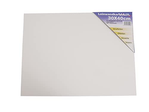 10 er Pack Malpappe 30x40 cm Leinwandkarton vorgrundiert Baumwolle weiß von Markenlos