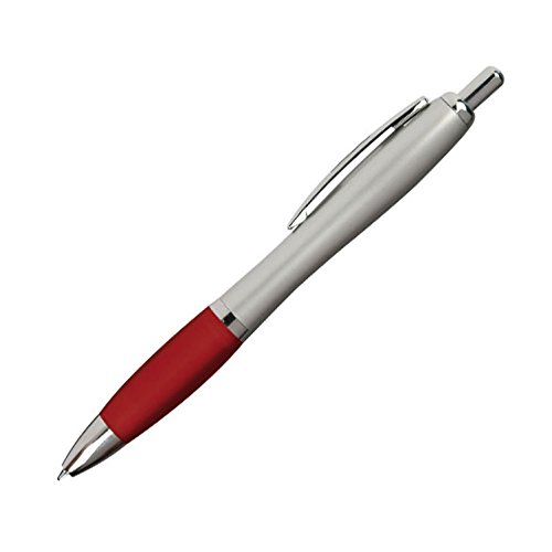 20 Kugelschreiber / mit satiniertem Gehäuse / Farbe: silber-bordeaux 20 Kugelschreiber / mit satiniertem Gehäuse / Farbe: silber-bordeaux von Markenlos