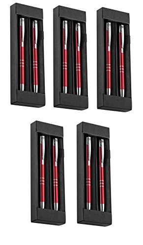5x Metall Schreibset / Kugelschreiber + Druckbleistift / Farbe: rot 5x Metall Schreibset / Kugelschreiber + Druckbleistift / Farbe: rot von Markenlos