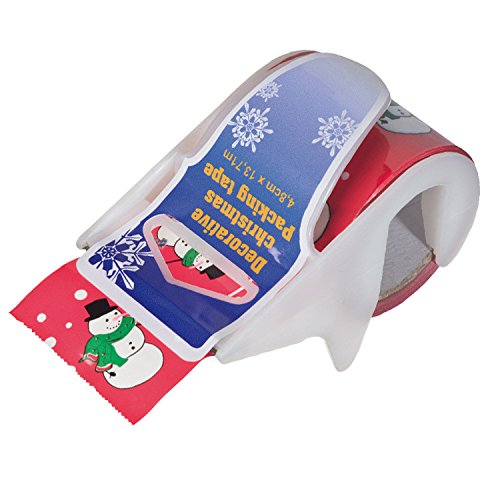 Geschenkband für Weihnachten mit Abroller / Packband von Markenlos