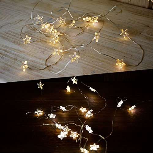 LED Draht - Lichterkette Sterne 20 Leds warmweiss batteriebetrieben LED Draht - Lichterkette Sterne 20 Leds warmweiss batteriebetrieben von HiT
