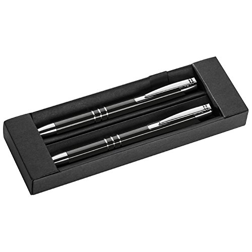 Metall Schreibset / Kugelschreiber + Druckbleistift / Farbe: schwarz Metall Schreibset / Kugelschreiber + Druckbleistift / Farbe: schwarz von Markenlos